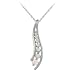 Sterling Silver Created-Opal Journey Linear Pendant w/ Rolo Chain, 18"