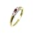 9ct Yellow Gold Diamond and Ruby 3 Stone Ladies Ring