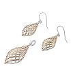 Sterling Silver Pendant/Earring Set - Two-Tone Irregular-Shape - Pendant:33mm, Earrings:24mm