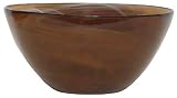 Colorful Recycled Art Glass Brown Large Salad Bowl 12D 6H