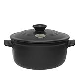 Emile Henry Flame Top 2-1/2-Quart Round Oven, Black