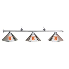 Syracuse Orange 3pc CHROME POOL TABLE LIGHT LAMP W  SHADES