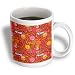 Lee Hiller Designs 60s Retro Print - Retro 60s Pin Yellow Psychedelic Peace Symbols Print - Mugs