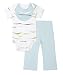  : Boon Wave 3-piece Bodysuit and Pants Set in Blue 6-9 Months