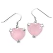 .925 Silver & Rose Quartz Heart Earrings