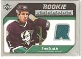 2005-06 Upper Deck Rookie Threads #RTRG Ryan Getzlaf - Anaheim Mighty Ducks (Piece of Authentic Jersey ) (Hockey Cards)