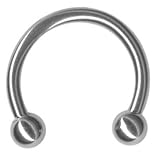 18 gauge Earring-Larger 1 2 inch Surgical Stainless Steel 18 gauge Circular Horseshoe Barbell-Lip Ring-Cartilage Earring