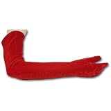 Luxurious Red Velvet Gloves, Opera Length