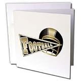 TNMGraphics Sports - Football Pennant and Helmet - Greeting Cards-12 Greeting Cards with envelopes