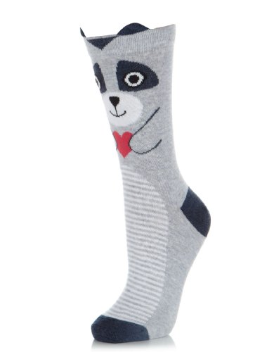 Accessorize Womens Percy Panda Top Face Socks