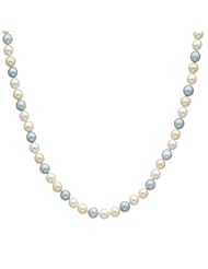 White and Blue 7-8mm Freshwater Cultured Pearl Strand - 16"