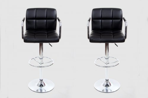 2x Design Barhocker schwarz höhenverstellbar