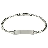 Eve's Addiction Sterling Silver Curb Link 6 Inch Kids ID Bracelet
