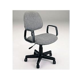 Grey Fabric Office Secretary Swivel Chair W Casters and Pneumatic Lift