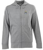 Miami Marlins Signature Full Zip Hooded Sweatshirt (Grey) - Medium