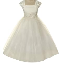 Girls Tea Length  Silk/Silk/Shantung Sleeveless Pageant Dress/Prom Dress  With a Sash  and Pearls