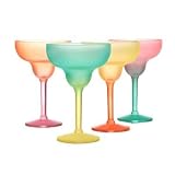 Libbey Glass Ka-dinks Colors Margarita Glasses Set of 4