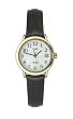 Womens Quickdate Classic Quick Date Feature Genuine Leather Strap Water Resistant Black Band White Face