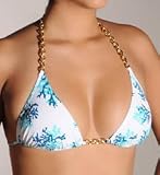 Elizabeth Hurley Beach Chloe Swim Bikini Top (CBT) M/Aqua Coral