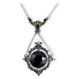 Obsidian Mirror Black Crystal Alchemy Gothic Necklace