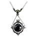 Obsidian Mirror Black Crystal Alchemy Gothic Necklace