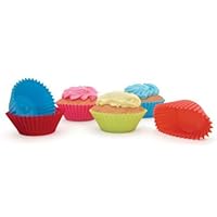 SiliconeZone Set of 6 Assorted Standard Muffin Cups: Solid colors