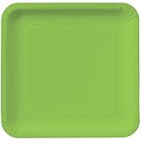 Creative Converting Touch of Color 18 Count Square Paper Lunch Plates, Fresh Lime