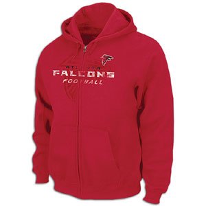 NFL Men's Atlanta Falcons Touchback IV Long Sleeve Fullzip Hooded Fleece (Bright Cardinal, Small)