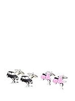 SILVIO SILVANI Dos Pares Gemelos Fantasía De Scooter Rosa Y Cinquecento Negro Rosa / Negro