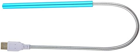 Coolbest Mini Flexible Gooseneck USB LED Stick Computer Laptop Reading Light Lamp Portable Stepless Dimmable Touch Lamp for Laptop Computer White Light (Blue)