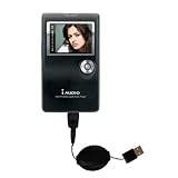 Retractable USB Cable for the Cowon iAudio X5L with Power Hot Sync and Charge capabilities - Gomadic Brand w/ TipExchange Technology
