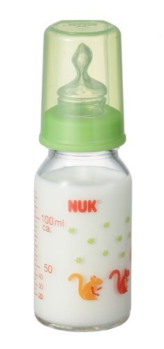 NUK スタンダードほ乳びん(ガラス製) 125ml シリコーンニップル リスGR FDNK0050105