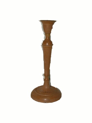 Dark Tan Metal Tapered Candle Holder