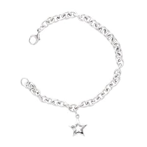 Buy Sterling Silver Diamond Star Charm Bracelet, 6.75 by Amazon.com Collection