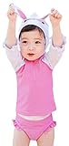 (コ-ランド) Co-land ベビー水着 女の子 セパレート 2点セット ラッシュガード フード付き ウサギ キッズみずぎ スイムウエア 子供用 ガールズ 130
