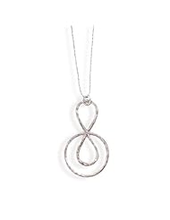 .925 Hammered Abstract Design Pendant with 17.5 in. Chain