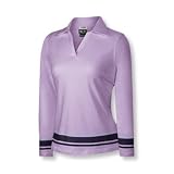 Adidas 2008 Women's ClimaLite Long Sleeve Border Stripe Golf Polo Shirt (Prep/Freeze - M)