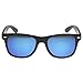 Flat Matte Reflective Flash Color Lens Large Horn Rimmed Style Sunglasses