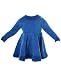 : Cotton Caboodle Coolant Blue Velour Skater Dress Image