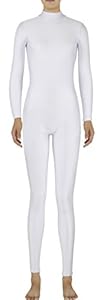 AveryDance Lycra Spandex Adult Unitard Full Bodysuit Dancewear Party Costumes (Small, White)