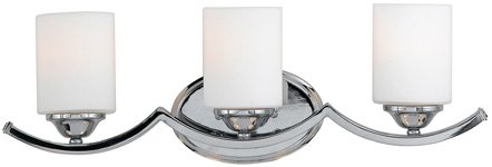 Quoizel EI8603C Ellis 8-Inch Bath Bar with Three Lights with White Opal Etched Glass, Polished Chrome Finish