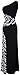 Angel-fashions Women's One Shoulder Zebra Gemstones Splicing Evening Dress