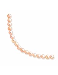 14K Gold 6-6.5mm Pink Freshwater Onion Cultured Pearl Necklace 20 Inches