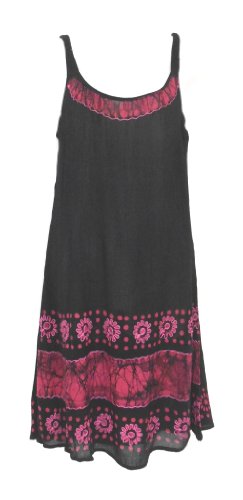Raya Sun Cotton/Rayon Tank Dress with Batik Missy/Plus SM-3X