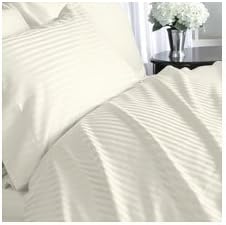 Queen Size 800 Thread Count Stripe Ivory 100 % Egyptian Cotton 800 TC Bed Sheet Set 800TC (Deep Pocket)