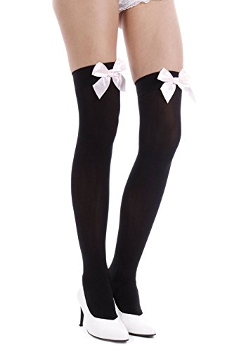 Nylon Over The Knee With Bow