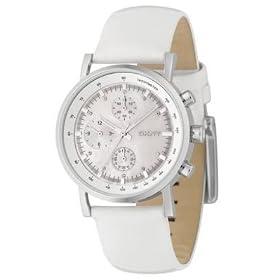 DKNY Women's White-Strap Chronograph Watch