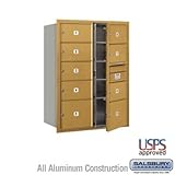 4C Horizontal Mailbox - 11 Door High Unit (41 Inches) - Double Column - 7 MB2 Doors and 2 MB3 Doors - Gold - Front Loading - USPS Access