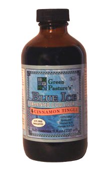 Green Pasture Blue Ice Cod Liver Oil Cinnamon Tingle Liquid - 8 Fl Oz. (237ml) = 118 Servings Green Pasture Blue Ice Cod Liver Oil Cinnamon Tingle Liquid - 8 Fl Oz. (237ml) = 118 Servings