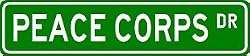 PEACE CORPS Street Sign ~ Custom Aluminum Street Signs